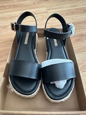 Cushionaire Black Espadrille Women's Sandals